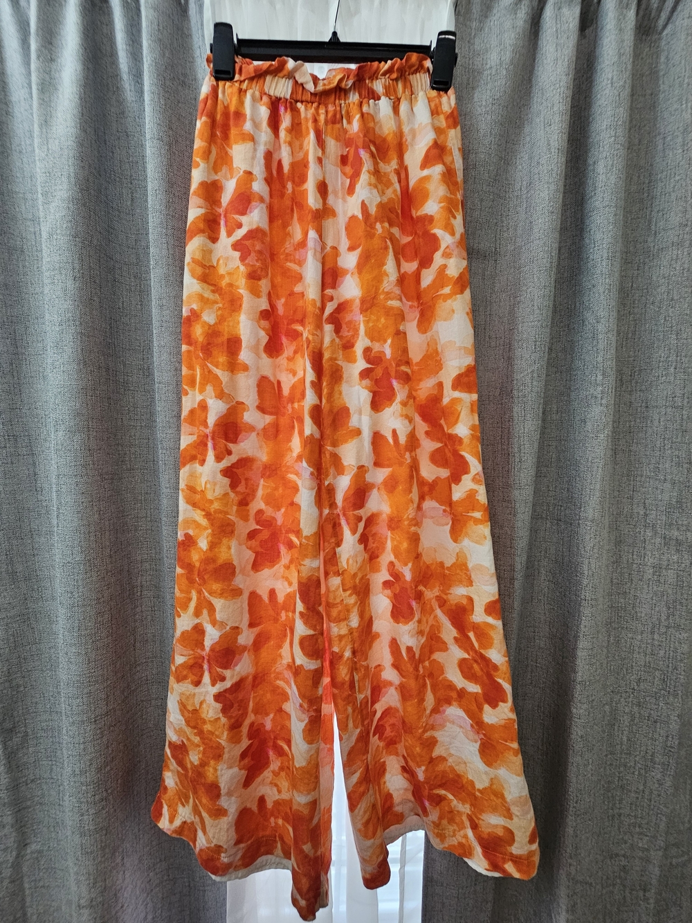 Windsor Orange Floral Wide-Leg Pants